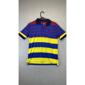 Polo‎ Ralph Lauren Polo Shirt Youth Large Blue Red Yellow Striped Performance